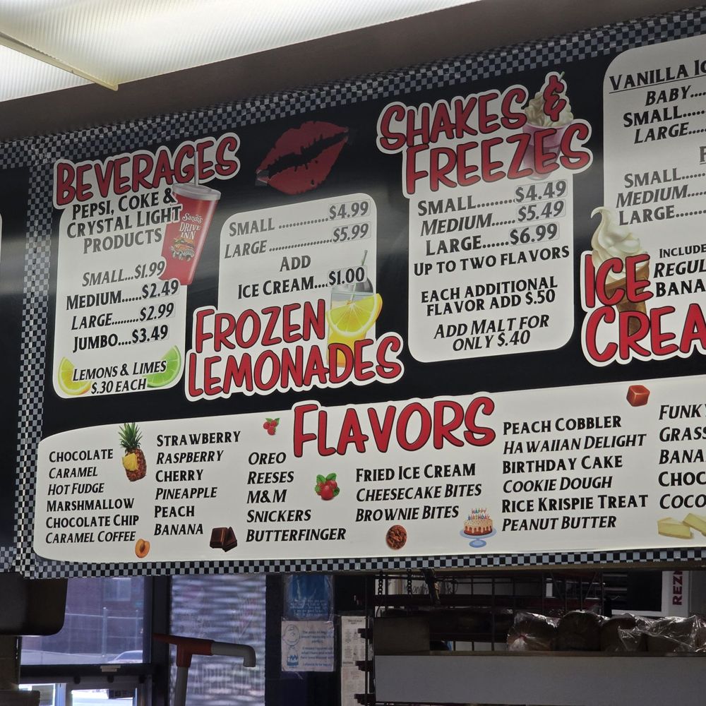 Sandi's Drive Inn - Menu Ice Cream Cones Floats Sundaes Banana Split Shakes & Freezes Cheeseburger Double Cheeseburger Jumbo Cheeseburger Double - Burgers Near Me - Richfield, Utah Sandi's Drive Inn - Menu Ice Cream Cones Floats Sundaes Banana Split Shakes & Freezes Cheeseburger Double Cheeseburger Jumbo Cheeseburger Double - Burgers Near Me - Richfield, Utah
