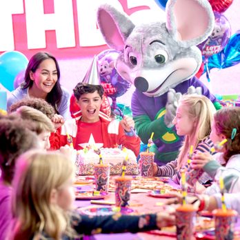 Chuck E. Cheese - a group of children at a birthday party - Pizza Near Me - McAllen, Texas