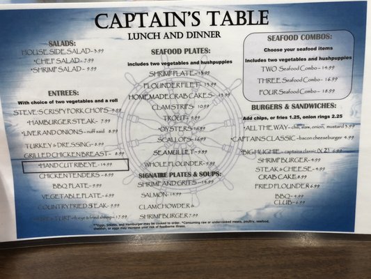 Menu photo 7 The Captain's Table Morehead City, NC Menu photo 7 The Captain's Table Morehead City, NC