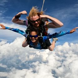 Skydive The Farm - Me and Jake - my instructor! I did not know what he was doing up there. Funny ever!