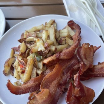 Barefoot Beach Cafe - Side of potatoes and bacon - Breakfast & Brunch Near Me - Honolulu, Hawaii Barefoot Beach Cafe - Side of potatoes and bacon - Breakfast & Brunch Near Me - Honolulu, Hawaii