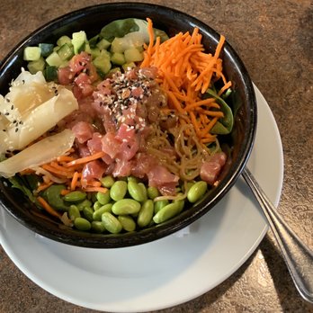 The Bridge Bistro - Tuna poke salad vermicelli bowl. - Modern European Near Me - Fernie, British Columbia The Bridge Bistro - Tuna poke salad vermicelli bowl. - Modern European Near Me - Fernie, British Columbia