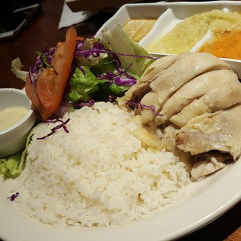 Savoy Kitchen - $8.95 Hainan chicken with rice and salad - Asian Fusion Near Me - Alhambra, California