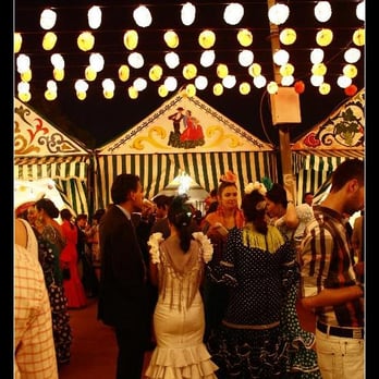 Feria de Abril - street scene in front of a feria caseta - Festivals Near Me - Seville, SE