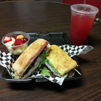 Four Corners Eatery - Turkey and cranberry sandwich with a mixed berry lemonade!! - Delis Near Me - Redlands, California