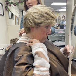 Artistic Hair Pieces & Wigs - Getting her new, natural hair, customized.
