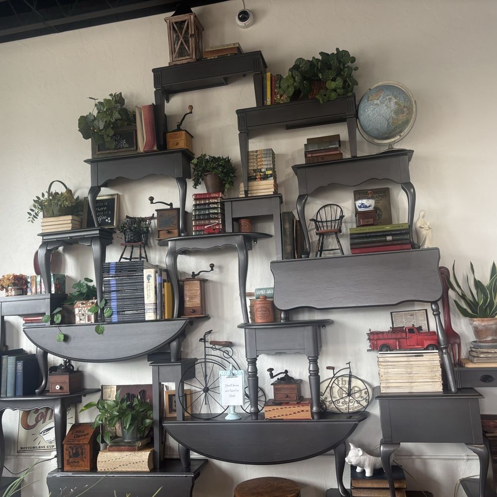 Mulberry & Main - This display was EVERYTHING. The vintage tables turned into shelving? Obsessed. I literally wanted to pack it up and put it in my house. - Wraps Near Me - Brookville, Ohio Mulberry & Main - This display was EVERYTHING. The vintage tables turned into shelving? Obsessed. I literally wanted to pack it up and put it in my house. - Wraps Near Me - Brookville, Ohio