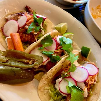 Jacob's Pickles - Catfish Tacos with Garnish - Comfort Food Near Me - New York, New York