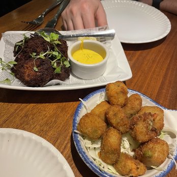 Unconventional Diner - Back: CRAB FRITTERS, front: Pot Pie Poppers (my favorite) - Breakfast & Brunch Near Me - Washington, DC, District of Columbia Unconventional Diner - Back: CRAB FRITTERS, front: Pot Pie Poppers (my favorite) - Breakfast & Brunch Near Me - Washington, DC, District of Columbia