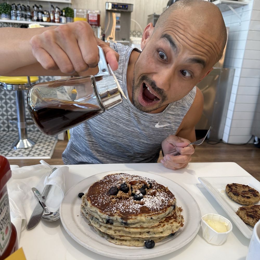 Over Easy - Surprise - Someone was so happy for these protein pancakes. - Breakfast & Brunch Near Me - Surprise, Arizona Over Easy - Surprise - Someone was so happy for these protein pancakes. - Breakfast & Brunch Near Me - Surprise, Arizona