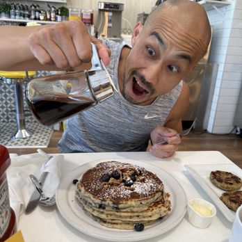 Over Easy - Surprise - Someone was so happy for these protein pancakes. - Breakfast & Brunch Near Me - Surprise, Arizona Over Easy - Surprise - Someone was so happy for these protein pancakes. - Breakfast & Brunch Near Me - Surprise, Arizona