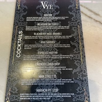 Vye Cocktail Lounge - Menu - Cocktail Bars Near Me - Kansas City, Missouri