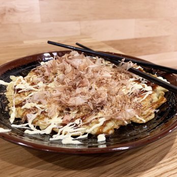 Ramen House - Seafood Okonomiyaki: Savory Japanese Pancake w/ cabbage, shrimp, squid, okonomiyaki sauce, kewpie mayo, katsuobushi | $13.95 - Ramen Near Me - San Francisco, California