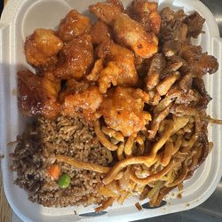 Monkey King Asian Express - General TSO,lo -mein, fried rice and teriyaki chicken.