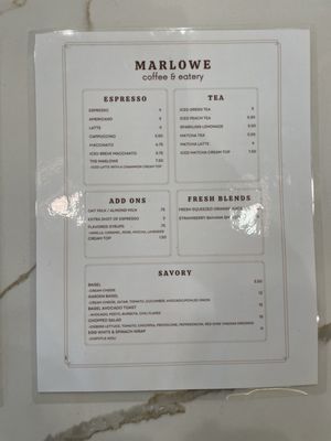 Menu photo 7 Marlowe Coffee & Eatery Los Angeles, CA