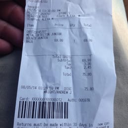 Receipt doesn't mean you can return it.