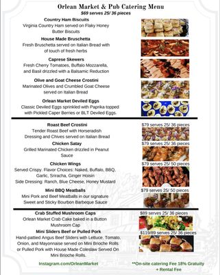 Menu photo 1 Orlean Market & Pub Marshall, VA Menu photo 1 Orlean Market & Pub Marshall, VA