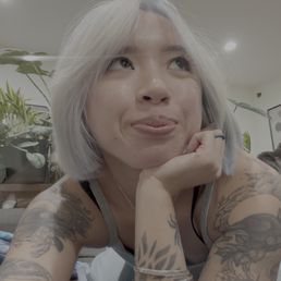 Full platinum blonding w/ icy blue Full platinum blonding w/ icy blue