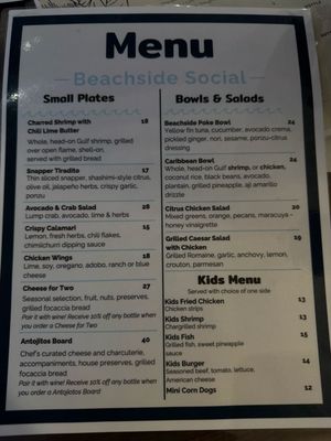 Menu photo 1 Beachside Social Destin, FL Menu photo 1 Beachside Social Destin, FL