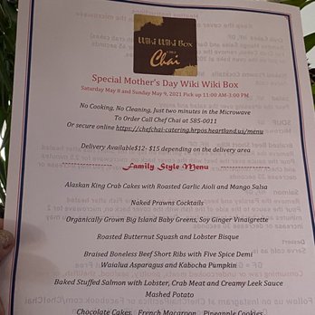 Chef Chai - 5-8-21 Mothers Day delivery - Asian Fusion Near Me - Honolulu, Hawaii