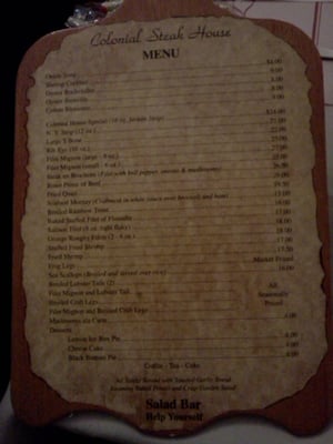 Menu photo 8 Colonial Steak House Pine Bluff, AR Menu photo 8 Colonial Steak House Pine Bluff, AR