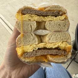 JB Bagelry - OG with turkey sausage and Rosemary bagel