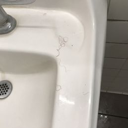 Hair on sink Hair on sink