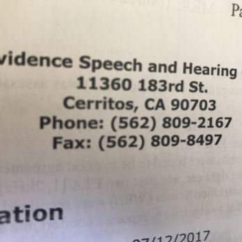 Providence Speech and Hearing Center - Our son's audiology report arrived within 2 business days, that's extremely prompt! - Speech Therapists Near Me - Cerritos, California Providence Speech and Hearing Center - Our son's audiology report arrived within 2 business days, that's extremely prompt! - Speech Therapists Near Me - Cerritos, California