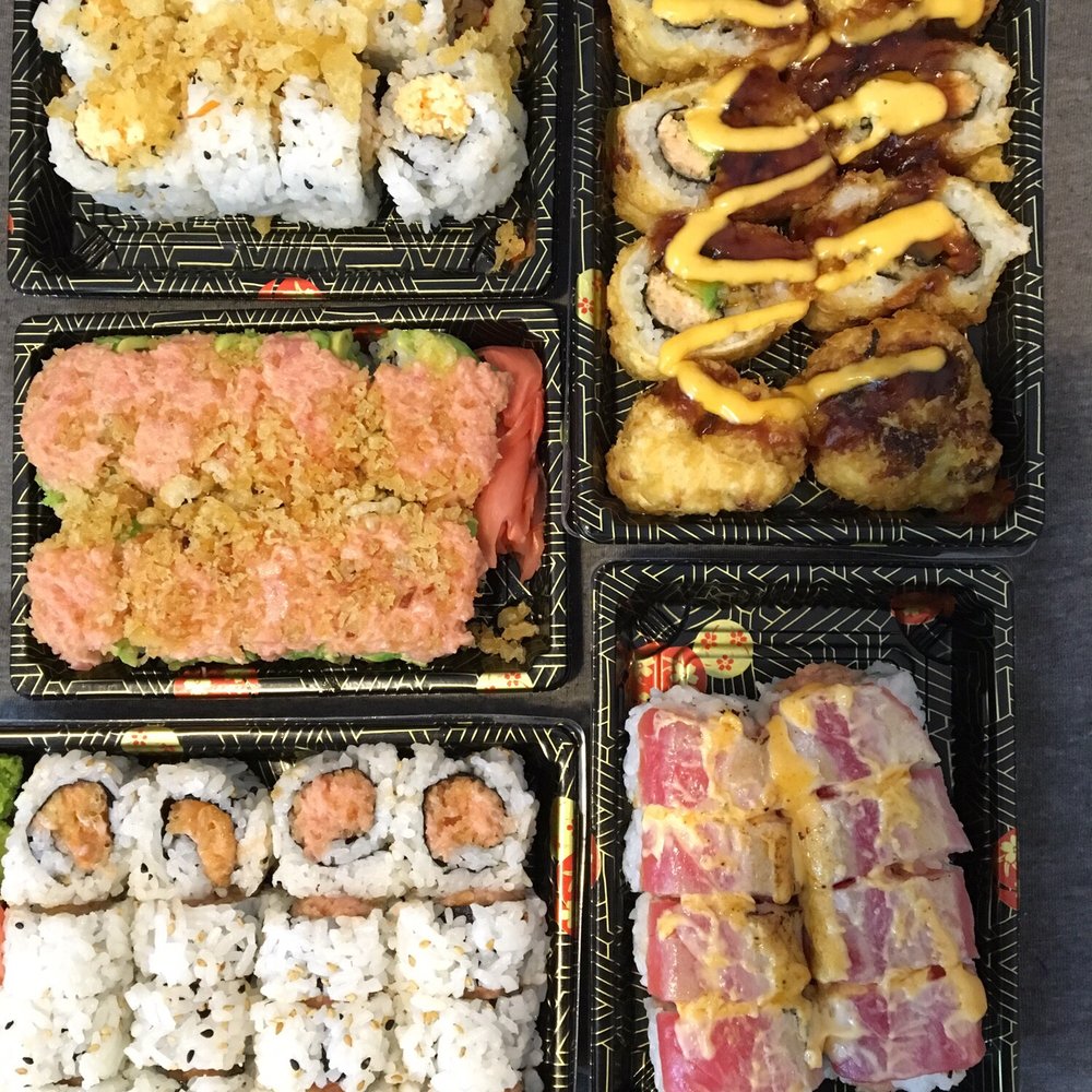 That Sushi Spot - Clockwise from top left: King Crab, Manhattan, Volcanic Eruption, Spicy Salmon, Double Decker - Sushi Bars Near Me - Brooklyn, New York That Sushi Spot - Clockwise from top left: King Crab, Manhattan, Volcanic Eruption, Spicy Salmon, Double Decker - Sushi Bars Near Me - Brooklyn, New York