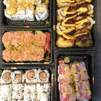 That Sushi Spot - Clockwise from top left: King Crab, Manhattan, Volcanic Eruption, Spicy Salmon, Double Decker - Sushi Bars Near Me - Brooklyn, New York