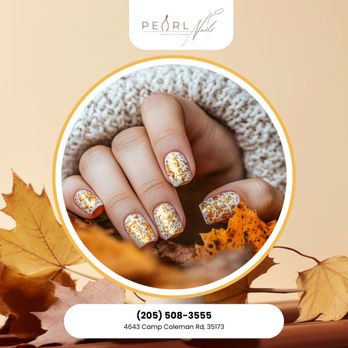 Pearl Nails - Falling Leaf French Celebrate autumn with delicate leaf-inspired tips. Reserve your appointment now! - Nail Salons Near Me - Trussville, Alabama Pearl Nails - Falling Leaf French Celebrate autumn with delicate leaf-inspired tips. Reserve your appointment now! - Nail Salons Near Me - Trussville, Alabama