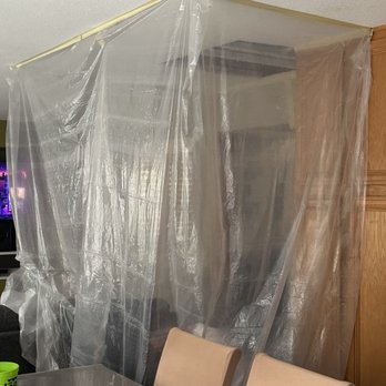 Drywall Master - Covered up the area so that dirt and debris is contained. - Drywall Installation & Repair Near Me