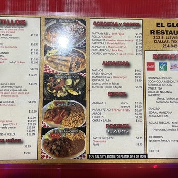 El Globo - Back of menu 2/21/2023 - Mexican Near Me - Dallas, Texas El Globo - Back of menu 2/21/2023 - Mexican Near Me - Dallas, Texas