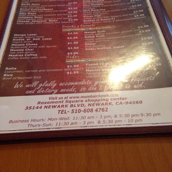 Mumbai Chowk - address and hours. - Indian Near Me - Newark, California Mumbai Chowk - address and hours. - Indian Near Me - Newark, California