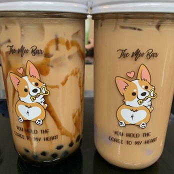 The Moo Bar - Brown Sugar Milk Tea with Boba (left) and Moo Bar Special with Taro Pudding(right) - Desserts Near Me - Seattle, Washington The Moo Bar - Brown Sugar Milk Tea with Boba (left) and Moo Bar Special with Taro Pudding(right) - Desserts Near Me - Seattle, Washington