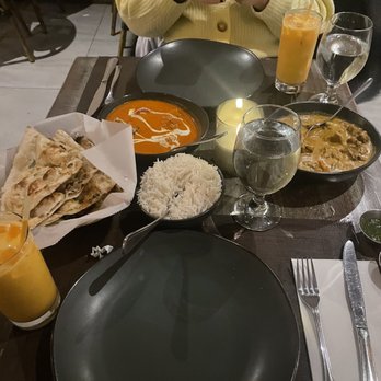 Sahib - Garlic Naan   Mango Lassi Chicken Tikka Masala - Indian Near Me - New York, New York