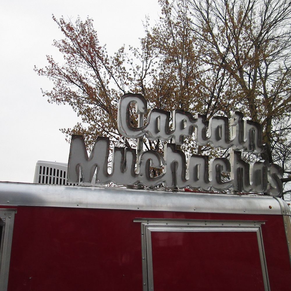 Captain Muchachos - unlit sign...red at night - Food Trucks Near Me Captain Muchachos - unlit sign...red at night - Food Trucks Near Me