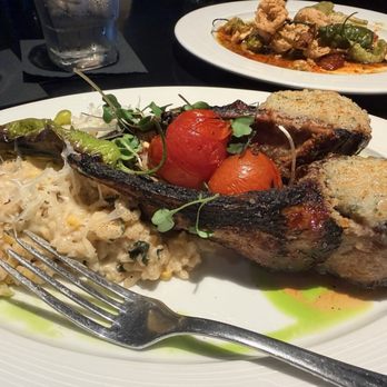 Entourage - Parmesan Crusted Lamb Chops & Sweet Chili Calamari - American Near Me - Naperville, Illinois