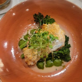 S W Clyborne Provision & Spirits - Crab crusted walleye - American Near Me - Mason, Ohio S W Clyborne Provision & Spirits - Crab crusted walleye - American Near Me - Mason, Ohio