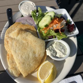 Dorn's Original Breakers Cafe - Calamari Sandwich with side salad instead of fries. - Seafood Near Me - Morro Bay, California Dorn's Original Breakers Cafe - Calamari Sandwich with side salad instead of fries. - Seafood Near Me - Morro Bay, California