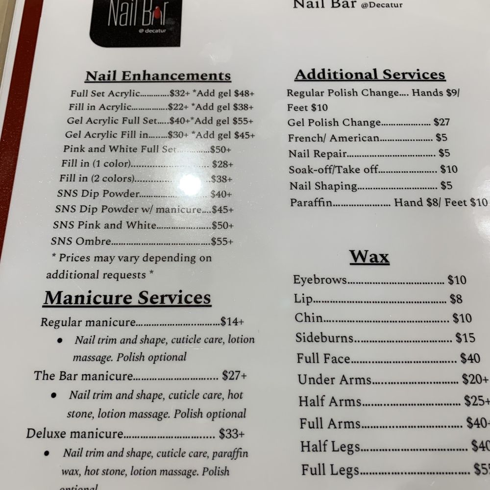 Menu as of May 2022 Menu as of May 2022