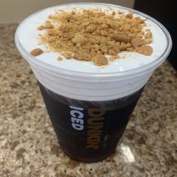 Dunkin' - S'mores cold brew - delish, but nix the graham cracker crumbles