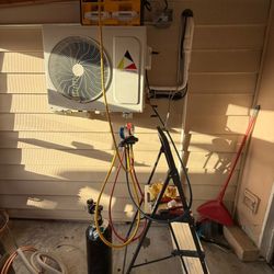 Mini split unit installation.