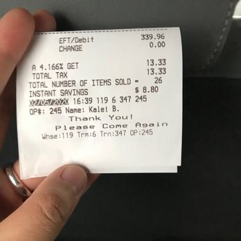Costco - Receipt from disrespectful staff - Wholesale Stores Near Me - Kahului, Hawaii