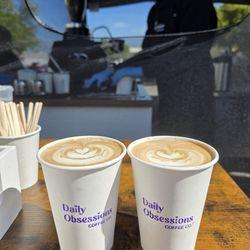 Daily Obsessions Coffee - Gulab Jamun & Sunset Dreams Lattes with Barista Brian.