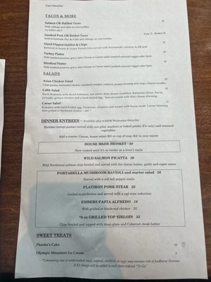 Menu photo 3 Embers Restaurant Olympia, WA
