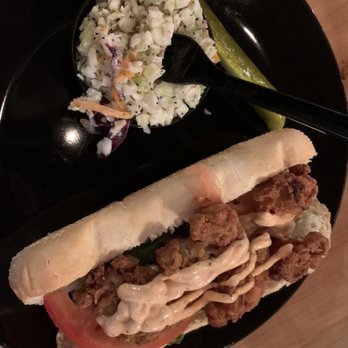 The Apple House - Oyster Po Boy, Cole slaw and a pickle. The Po Boy was excellent. YUM!! - American Near Me - Linden, Virginia The Apple House - Oyster Po Boy, Cole slaw and a pickle. The Po Boy was excellent. YUM!! - American Near Me - Linden, Virginia