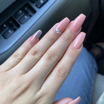 Vanessa Nails - Coffin nails with jewel design & chrome - Waxing Near Me - San Jose, California Vanessa Nails - Coffin nails with jewel design & chrome - Waxing Near Me - San Jose, California