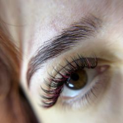 Luminously Enhanced - Brow tint and lamination with hybrid lashes and pink color add on