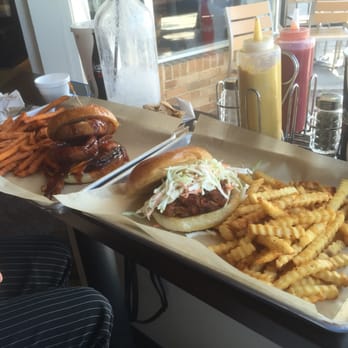 American Grub - Cajun fries, BBQ beef sandwich, Wyatt Earp Burger and sweet potato fries. - Burgers Near Me - Tustin, California